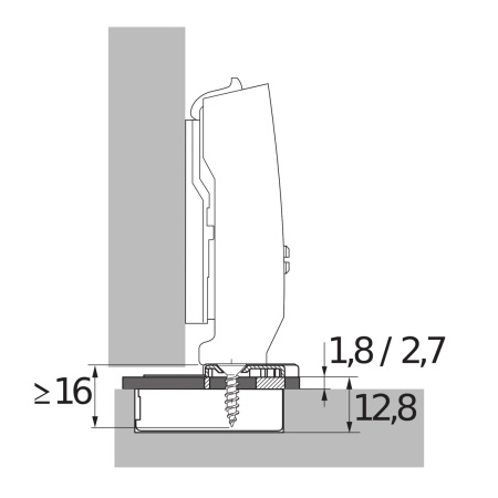 Адаптер для уменьшения глубины чашки петли Sensys (TH,TS), T1,8, пластик, 9072980