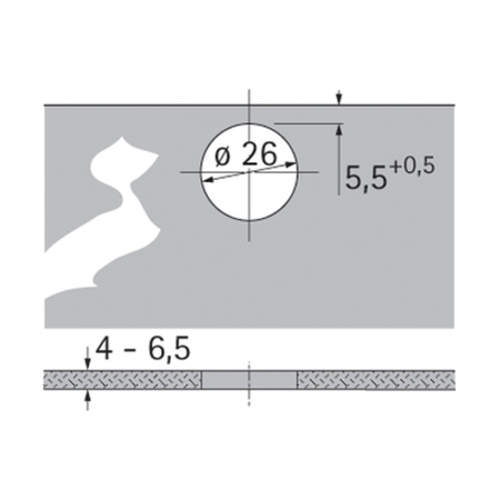 Петля Intermat 9904 для стеклянных дверей, угол 95гр, чашка TU12 D26, накладная, B11, 72960