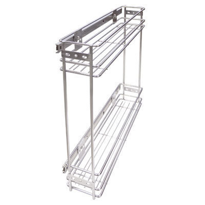 KR11/1/1/150, Корзина выдвижная 2-хуров. 150мм, бок. крепл. (хром полированный) Boyard