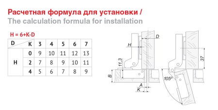Мебельная петля H301B02/0910