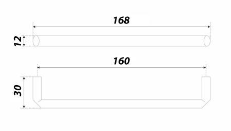 Мебельная ручка ARCTICA RS296MBSN.4/160 (MBSN - Матовый атласный никель)