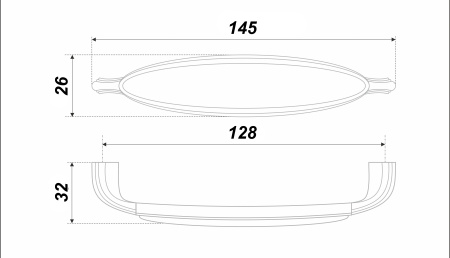Мебельная ручка CHLOE RS124BAZ.4/128/W (BAZ - Чернёный старинный цинк, W - Белый)
