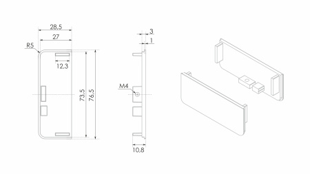 Заглушки GOLA BALANCE RZ050.04SC (SC - Сатиновый хром)
