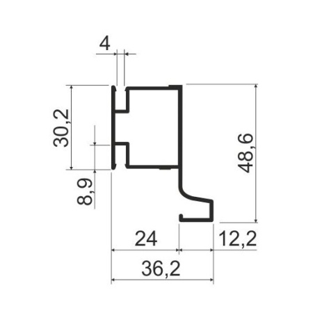 KB82 Профиль вертикальный L-образный 6м А21 Латунь