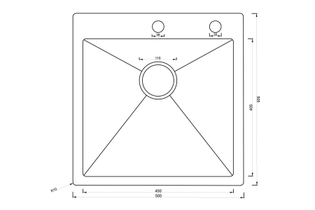 Кухонная мойка ARONA  ARS 500*505 SATIN