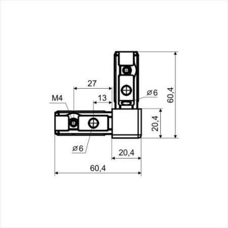 3L уголок соединительный для KS (в комплекте винты 4х12 3шт) A26 Черный матовый