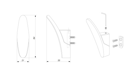 Мебельный крючок FLY K105CP.9 (CP - Хром полированный)