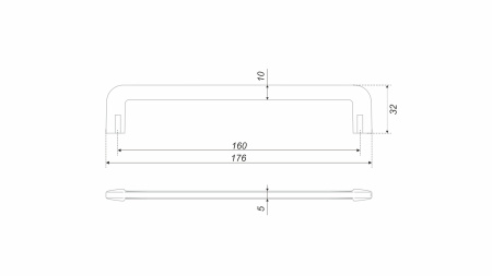 Мебельная ручка DIRECT RS331MBSN.4/160 (MBSN - Матовый атласный никель)