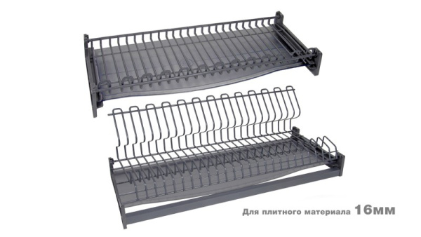 Сушка д/посуды STUDIO FL 16 SU09/600/GRPH, 2-хуровневая, с 2-мя поддонами из плоского прутка BOYARD