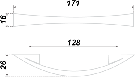 Мебельная ручка RS005CP.4/128