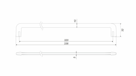 Мебельная ручка DIRECT RS331CP.4/320 (CP - Хром полированный)
