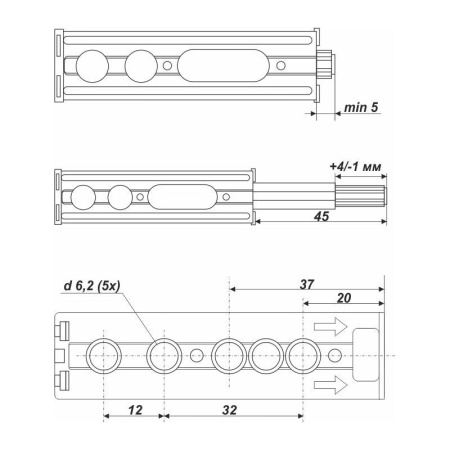 Упор-защелка  AMF12/SST д/фасада с толкателем, кроме петель PUSH скр. крепл.Boyard