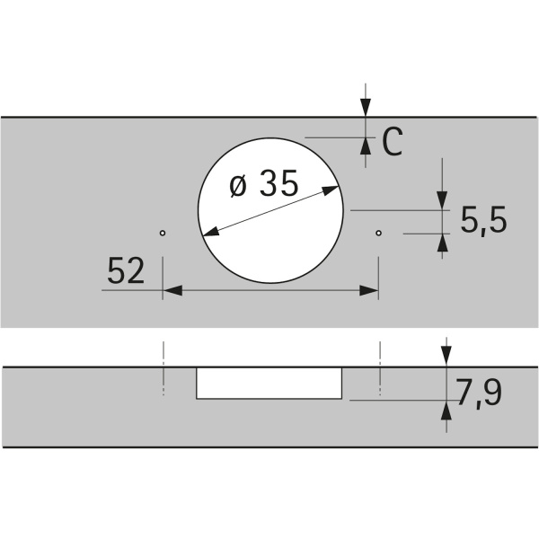 9094270 Петля Sensys 8646i, угол 110гр, чашка TH52 D35, накладная, B12,5