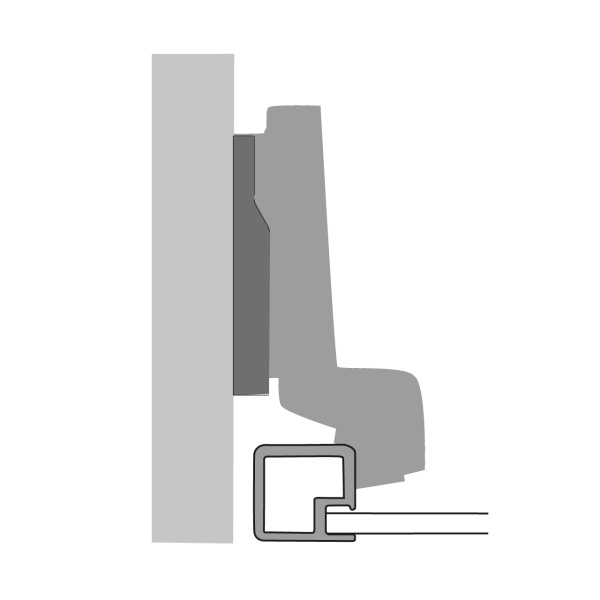 Петля Intermat 9936 для алюминиевых рам, угол 95гр, чашка TA22, вкладная, B2,5 (9155235)